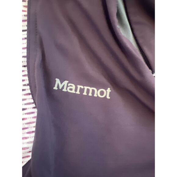 MARMOT WOMENS LIGHTWEIGHT LONG SLEEVE PULLOVER 3/4 ZIP JACKET BASELAYER PURPLE - Picture 6 of 13